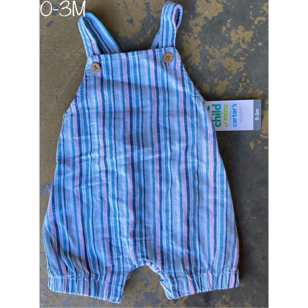 Child of Mine by Carter's Striped Romper Size 0 - 3 Mths.